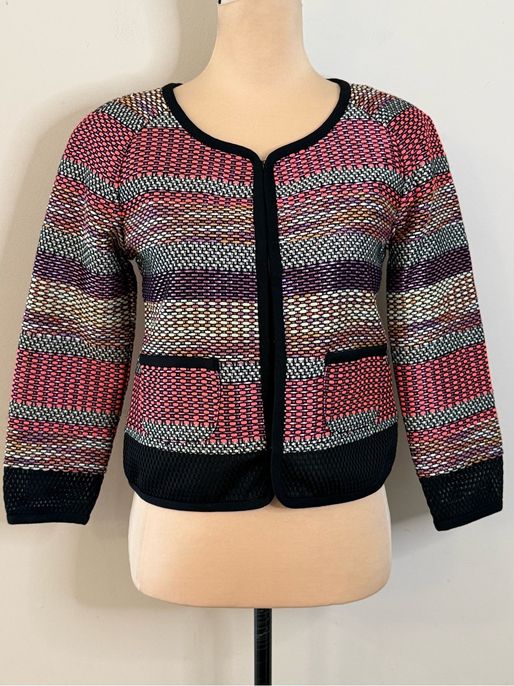 Yoana Baraschi multicolored chic boho blazer jacket SZ 2
